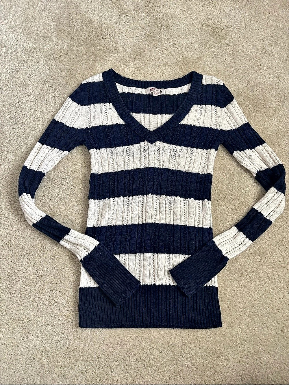 Y2K Striped V-Neck Sweater